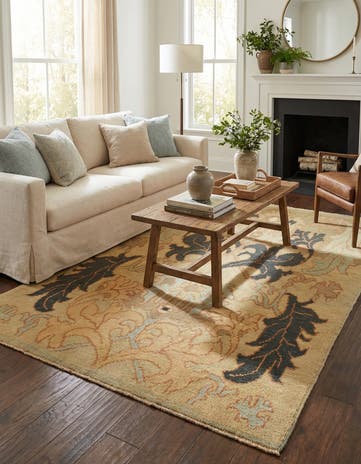 4' 8 x 7' 4 Hand Knotted Oushak Wool Rug