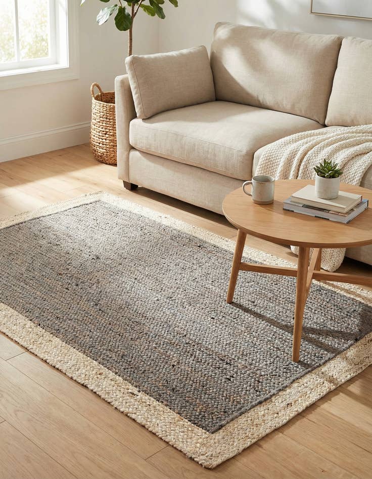 Detail image of 4' 1 x 6' 1 Handmade Braided Jute Rug