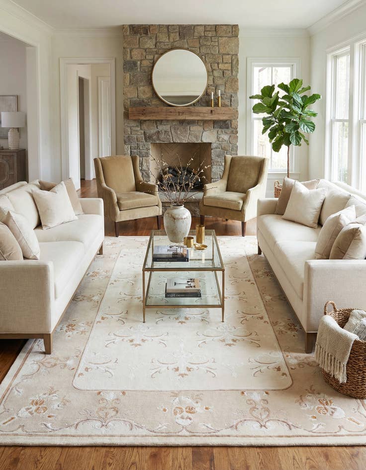 Detail image of  6' 8 x 10'  Hand Knotted Darya Wool Rug