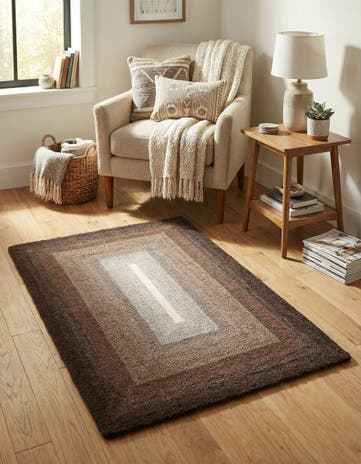 Brown Ombre Wool Rug