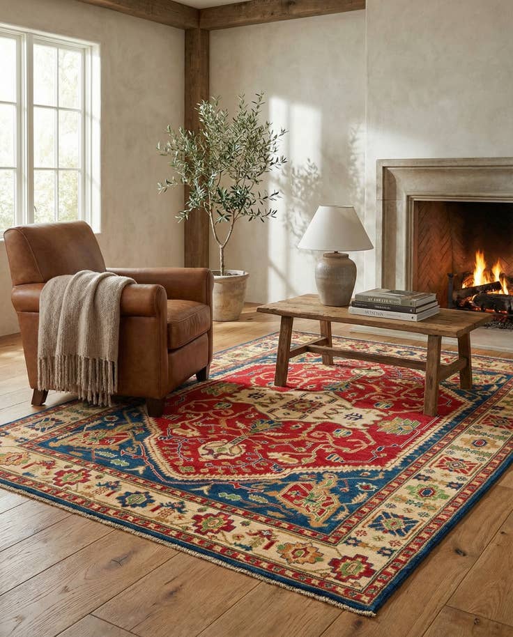 Detail image of 5' 7 x 8' Hand Knotted Kazak Rug