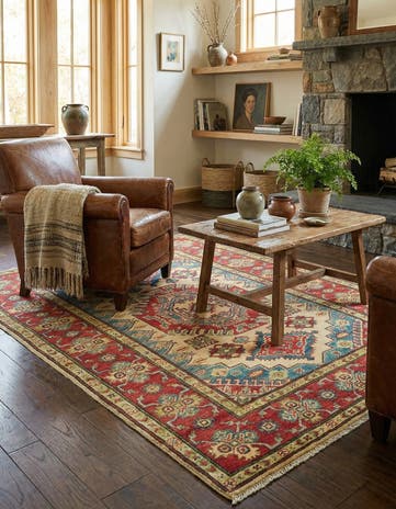 3' 9 x 6' Hand Knotted Kazak Rug