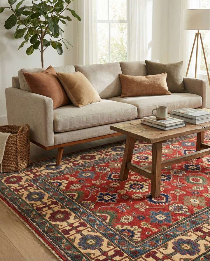 5' 7 x 7' 10 Hand Knotted Kazak Rug