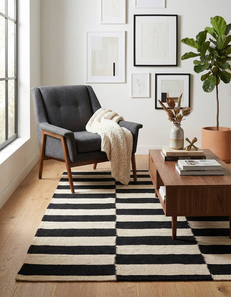 Detail image of 2' 8 x 3' 10  Hand Woven Kilim Modern Wool Rug