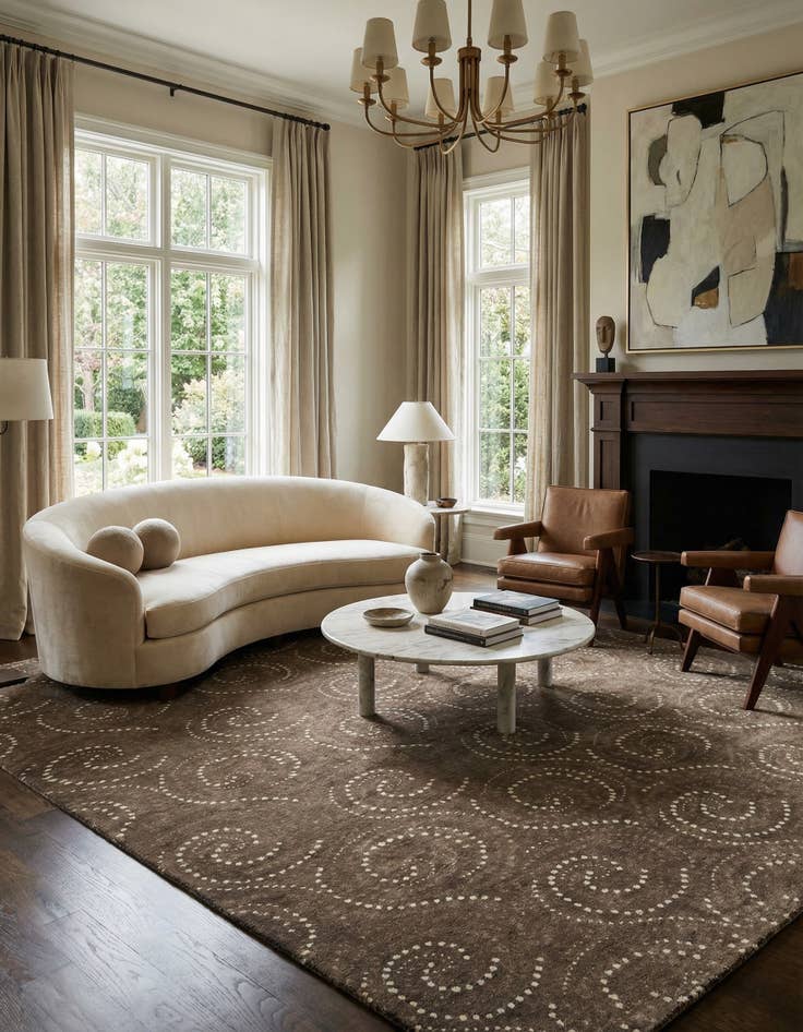 Detail image of  7' 9 x 9' 11 Modern Manshu Wool Rug