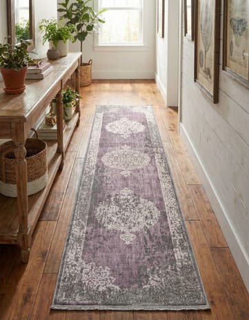Purple Modern Classical Runner Rug