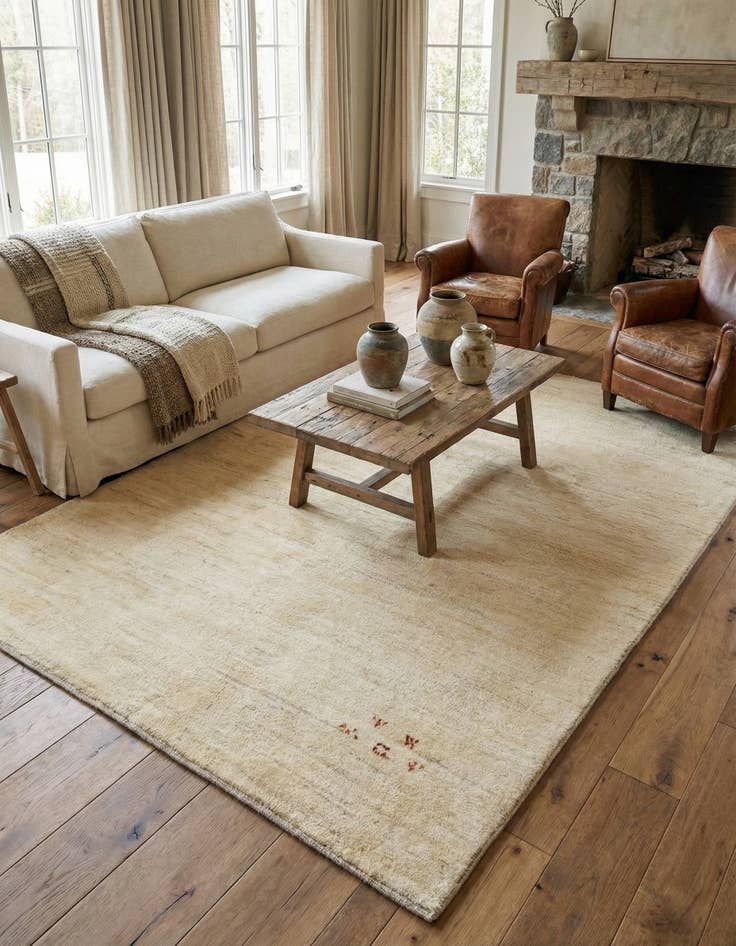 Detail image of  4' 10 x 6' 9  Hand Knotted Gabbeh Shouli Persian Wool Rug