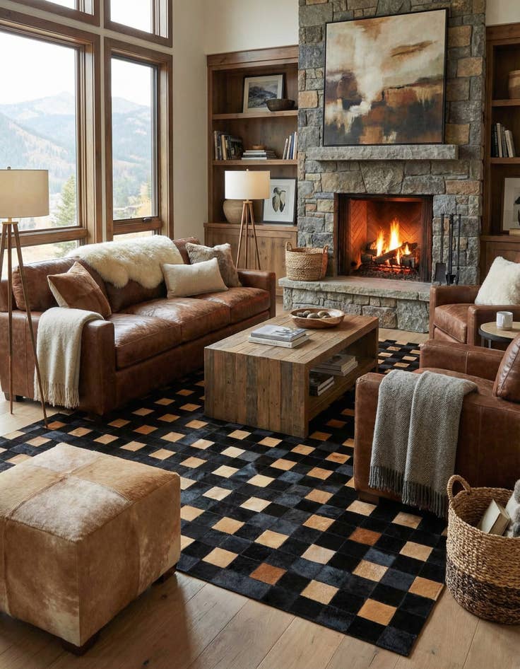 Detail image of 8' x 10' Cowhide - Patchwork Rug