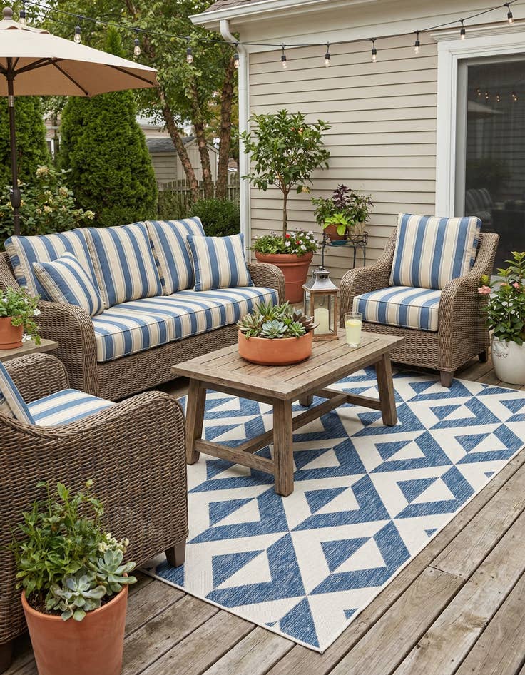 Detail image of  6' x 9'  Washable Jill Zarin Napa Indoor / Outdoor Rug