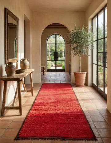 4' 10 x 12' 5 Hand Knotted Moroccan Wool Runner Rug