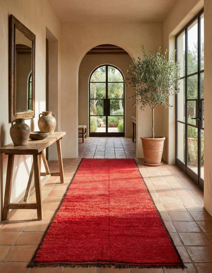 Detail image of 4' 10 x 12' 5  Hand Knotted Moroccan Wool Runner Rug