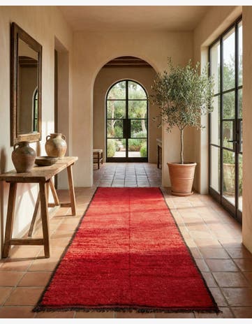 4' 10 x 12' 5 Hand Knotted Moroccan Wool Runner Rug