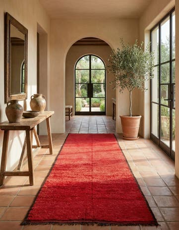 4' 10 x 12' 5 Hand Knotted Moroccan Wool Runner Rug