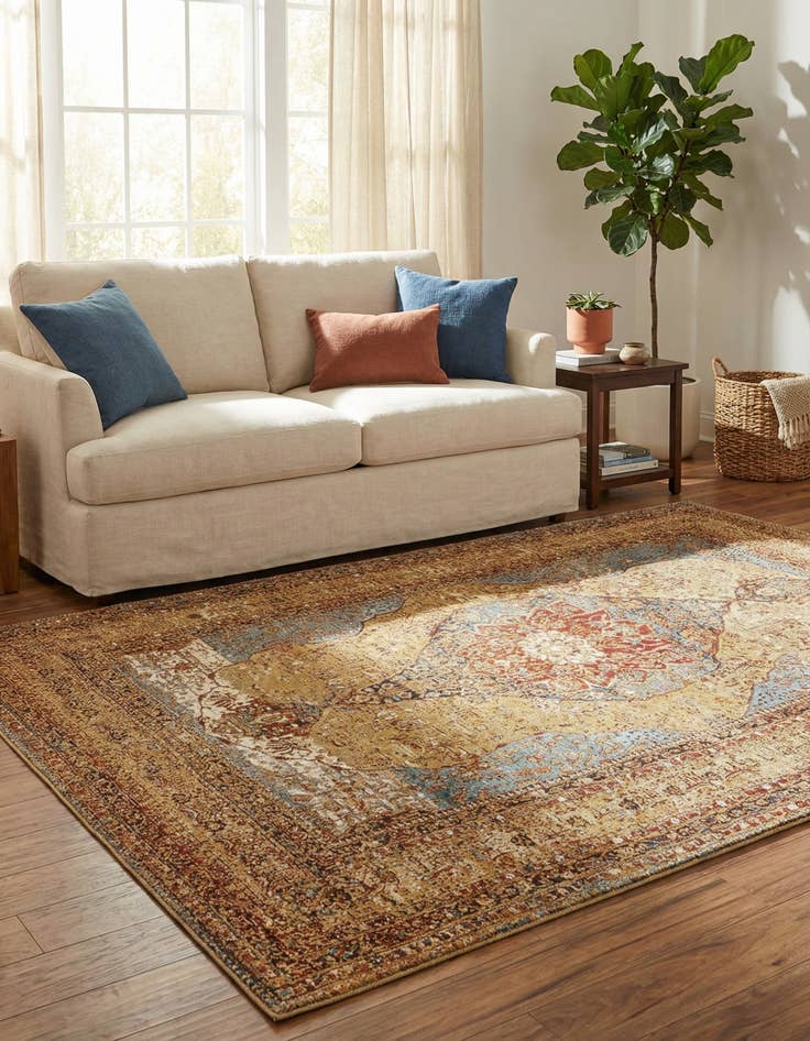Detail image of 6' x 9' Easy-Clean Traditional Indoor / Outdoor Rug