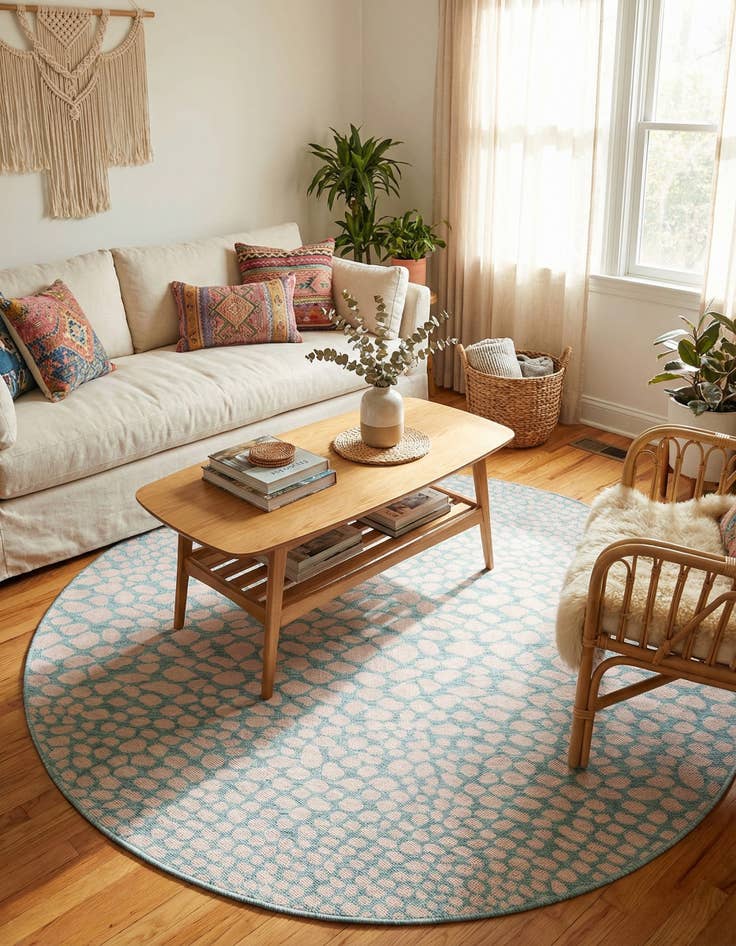 Detail image of 6' 7 x 6' 7  Washable Jill Zarin Cape Town Indoor / Outdoor Round Rug