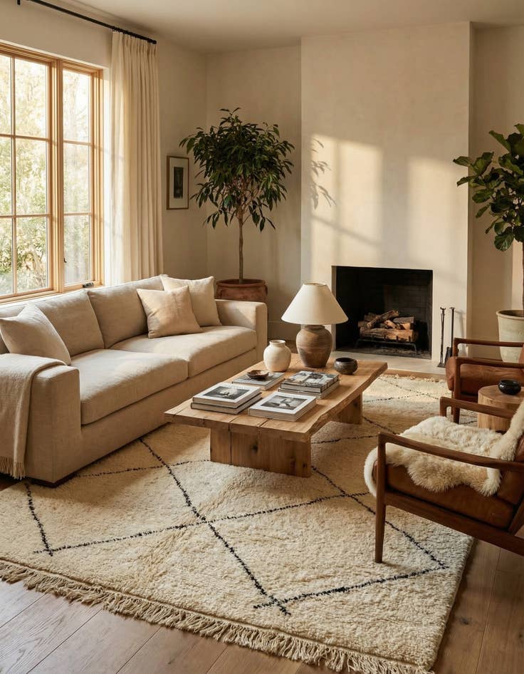 Detail image of 6' 6 x 9' 4  Hand Knotted Moroccan Wool Rug