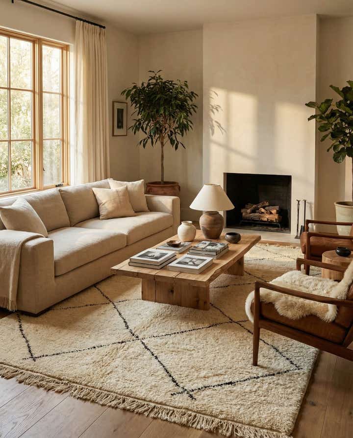 6' 6 x 9' 4 Hand Knotted Moroccan Wool Rug
