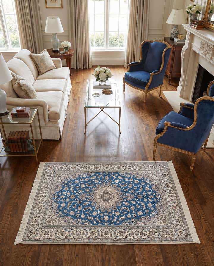 4' 10 x 7' 11 Hand Knotted Nain Rug