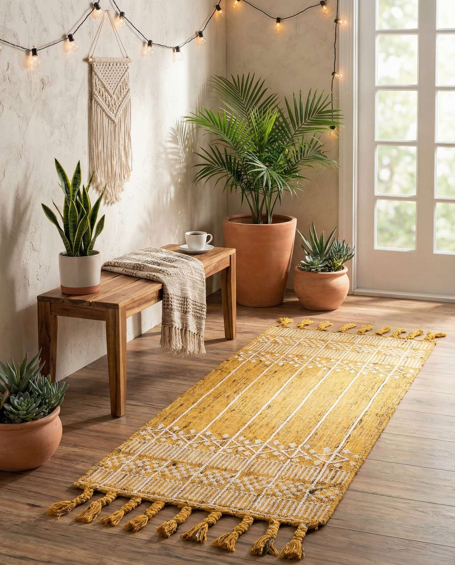 2' 2 x 5' 1 Easy-Clean Eco Bohemian Indoor / Outdoor Runner Rug