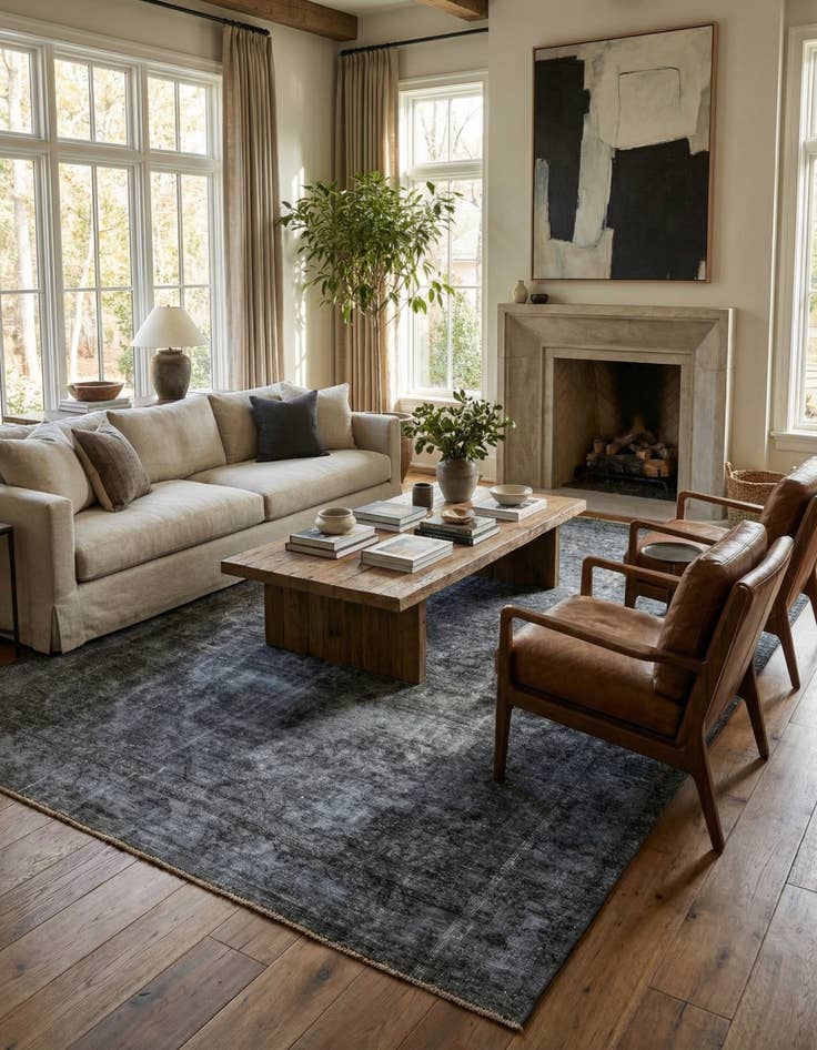 Detail image of 7' 5 x 11'  Hand Knotted Ultra Vintage Persian Wool Rug