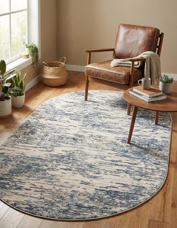 Gray Oasis Oval Rug