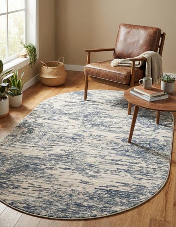 Gray Oasis Oval Rug