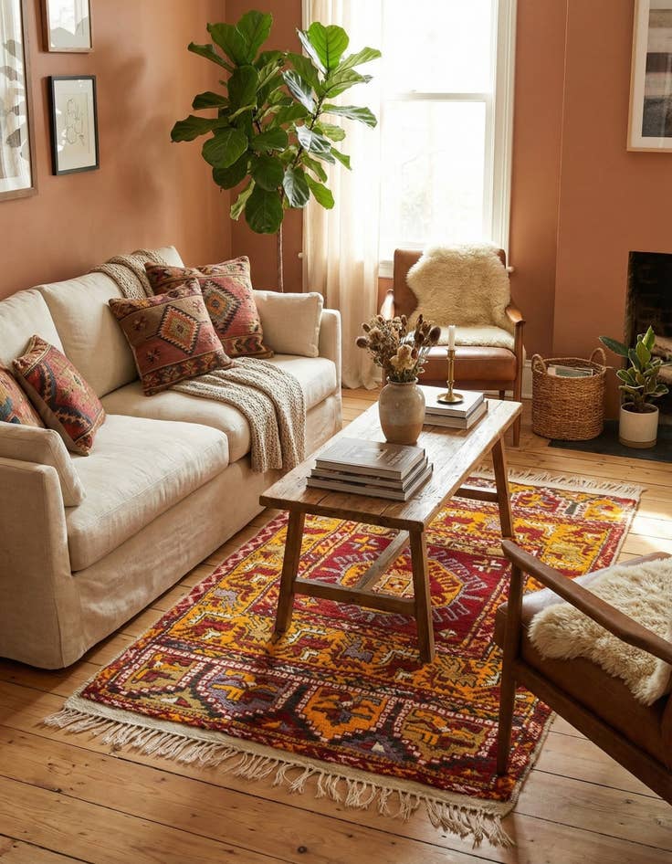 Detail image of 3' 6 x 5'  Hand Knotted Anatolian Wool Rug