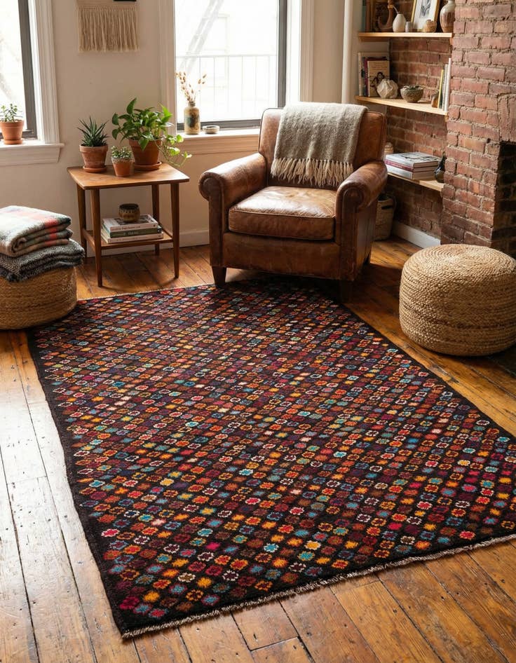 Detail image of  3' 9 x 6'  Hand Knotted Balouch Wool Rug