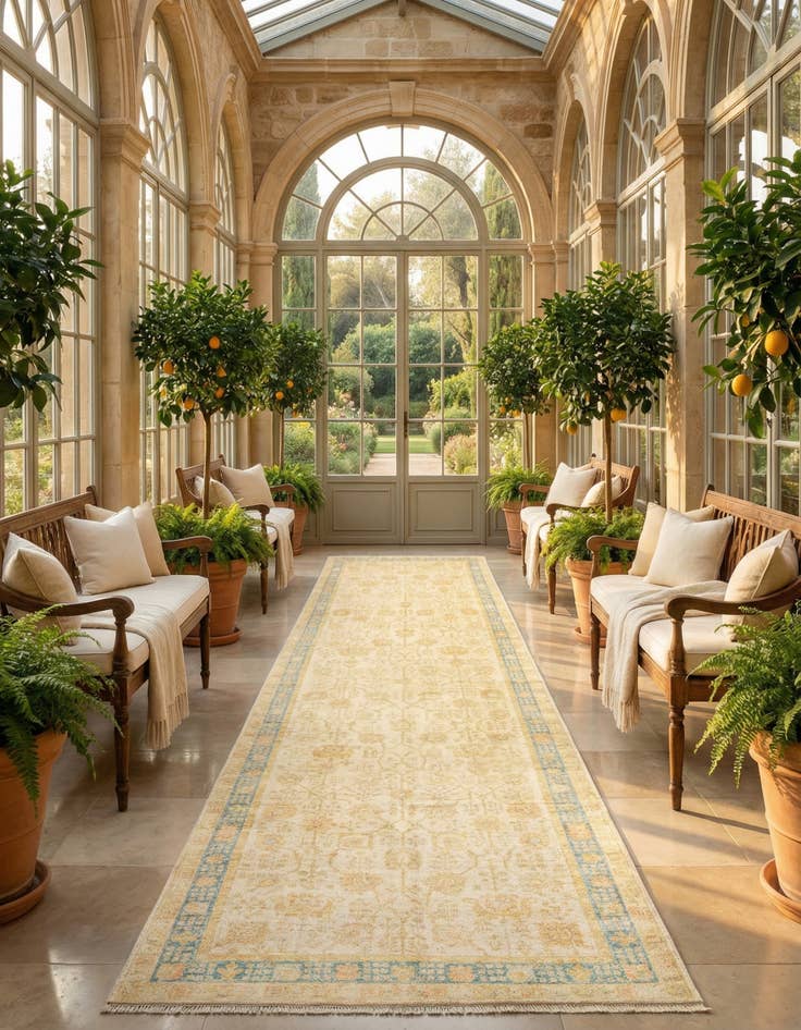 Detail image of 4' 8 x 14' 8 Kaizar Wool Runner Rug