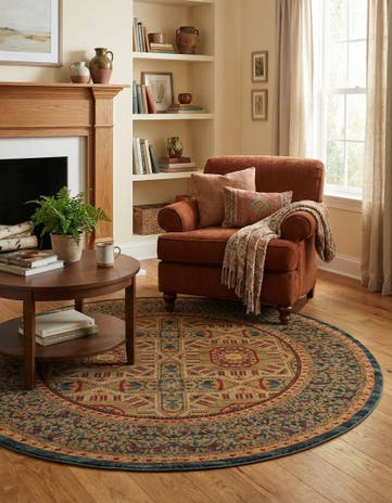 Blue Amina Round Rug
