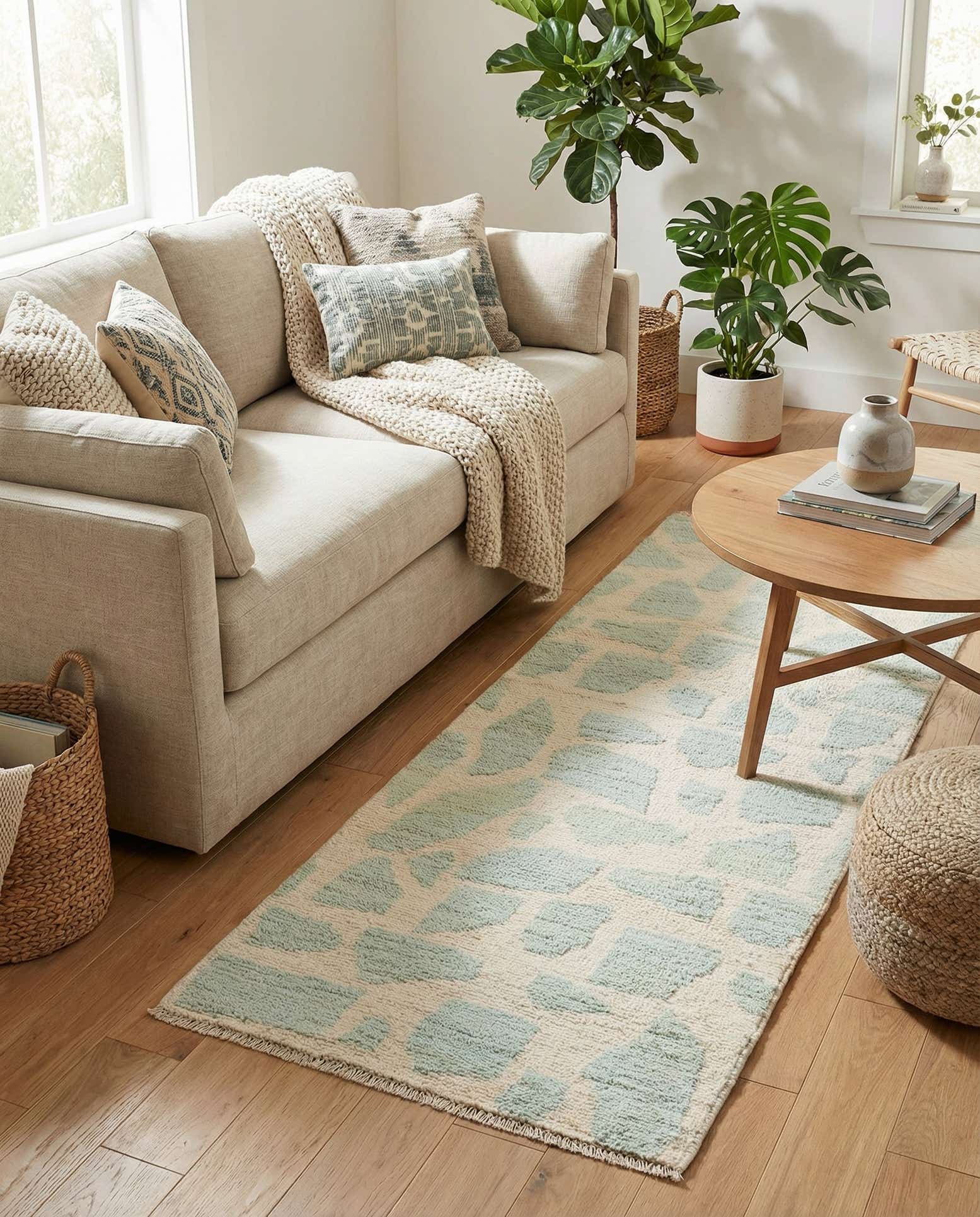 2' 6 x 6' Hand Knotted Moroccan Wool Runner Rug