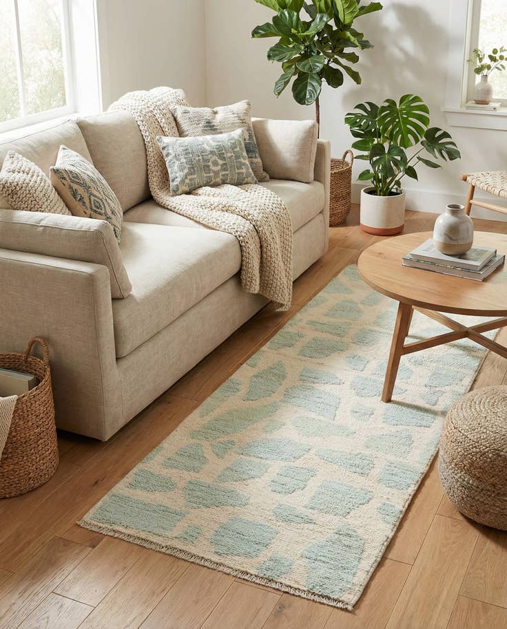 Detail image of 2' 6 x 6' Hand Knotted Moroccan Wool Runner Rug