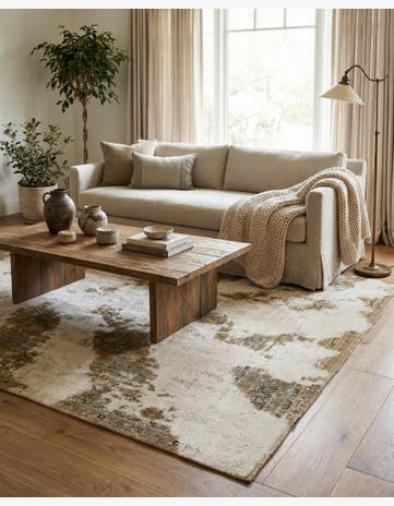 5' 5 x 6' 4 Hand Knotted Ultra Vintage Persian Wool Rug