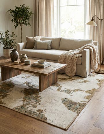 5' 5 x 6' 4 Hand Knotted Ultra Vintage Persian Wool Rug