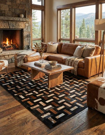 5' 3 x 8' 1 Cowhide - Patchwork Rug