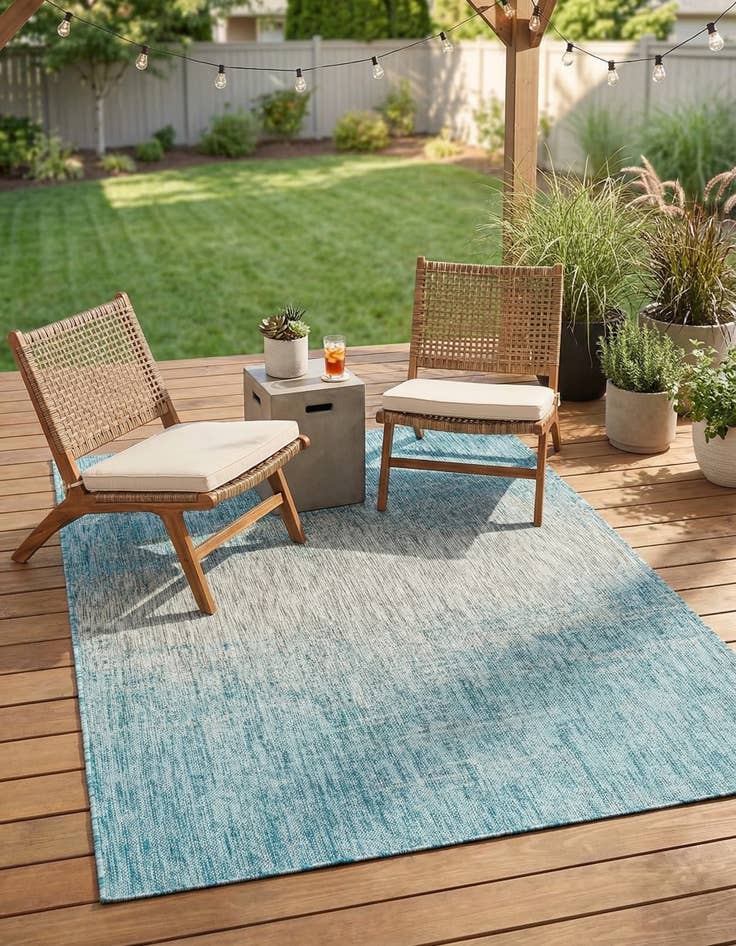 Detail image of  4' x 6'  Washable Modern Indoor / Outdoor Rug