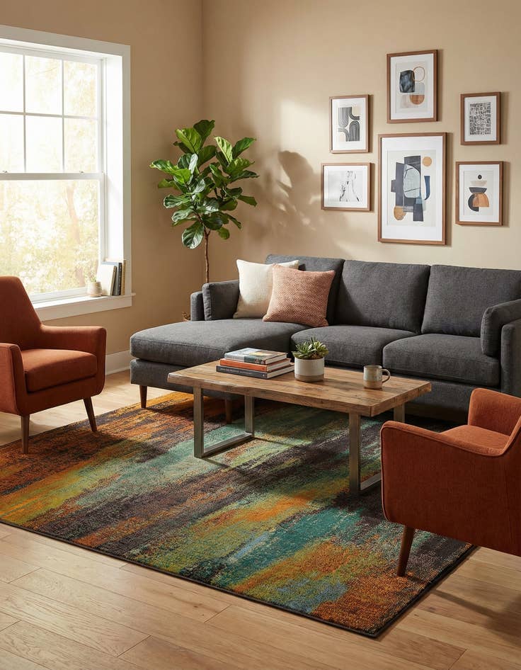 Detail image of  8' x 8'  Washable Sevilla Square Rug