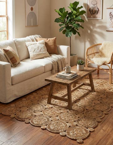 Natural Handmade Braided Jute Rug