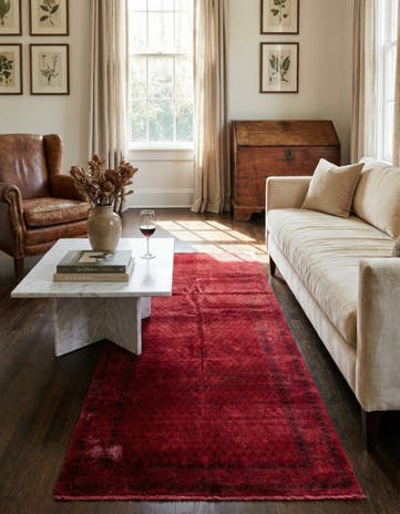 3' 9 x 9' 7 Hand Knotted Ultra Vintage Persian Wool Runner Rug
