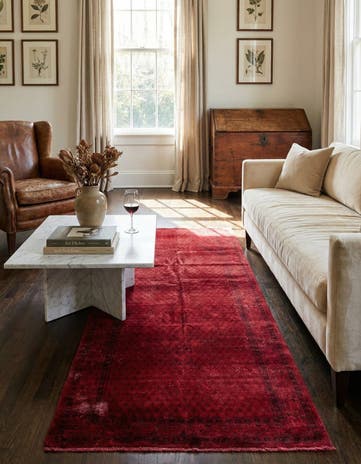 3' 9 x 9' 7 Hand Knotted Ultra Vintage Persian Wool Runner Rug