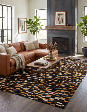 5' 2 x 8' Cowhide - Patchwork Rug