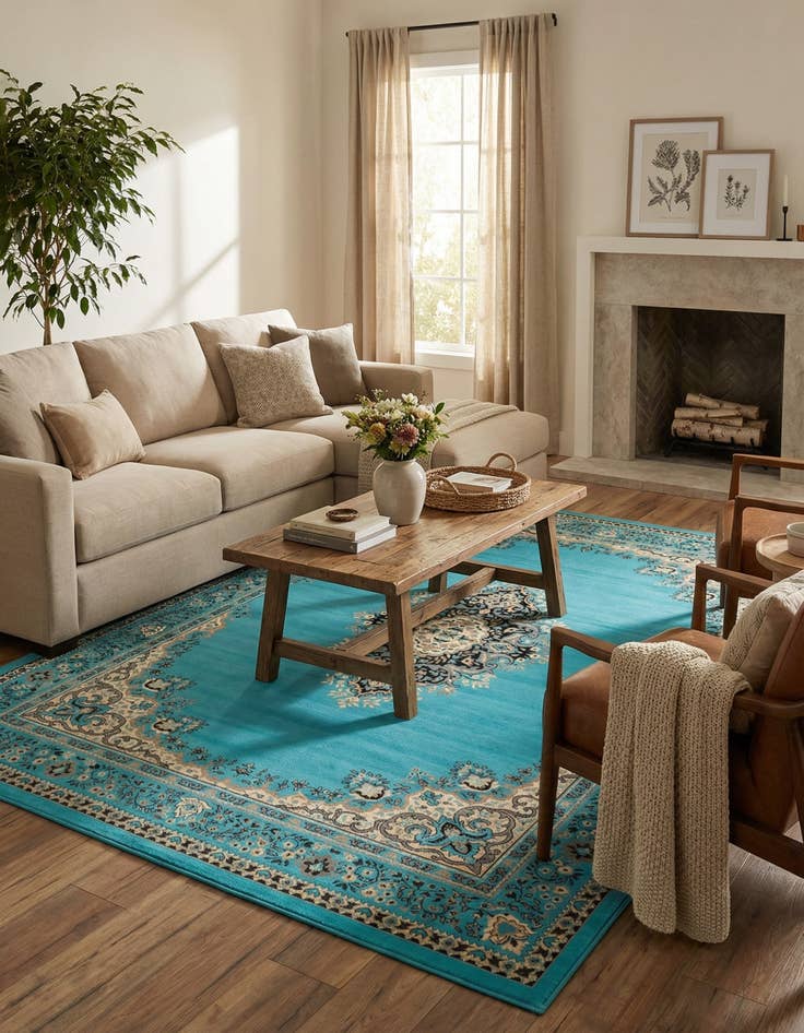 Detail image of 10' x 13' Mashad Design Rug