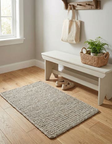 2' x 3' 1 Handmade Braided Jute Rug