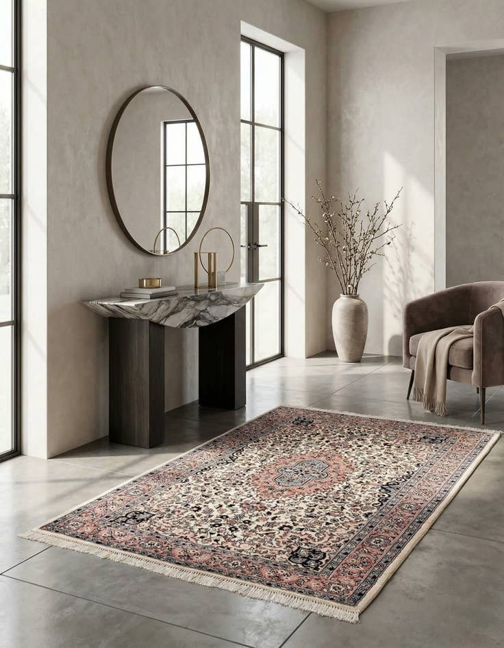 Detail image of  4' 3 x 6' 5  Hand Knotted Jaipur Oriental Rug