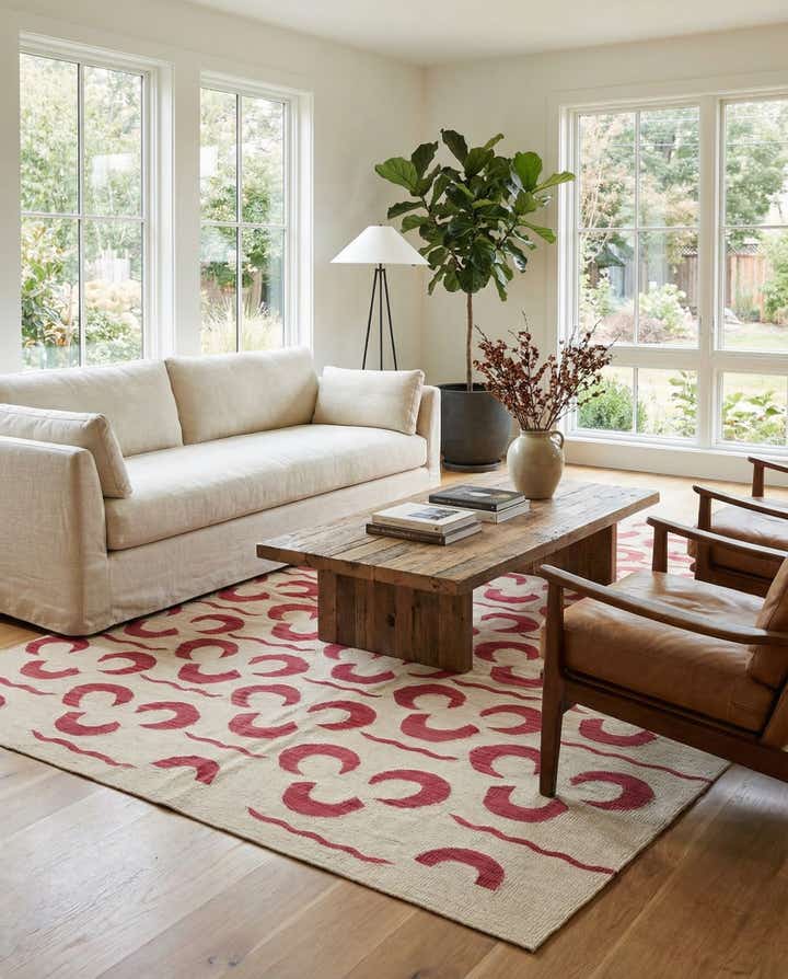 6' 8 x 9' 8 Hand Woven Kilim Modern Wool Rug