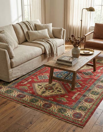 5' 4 x 7' 2 Hand Knotted Kazak Rug