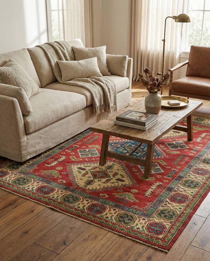 Detail image of 5' 4 x 7' 2 Hand Knotted Kazak Rug