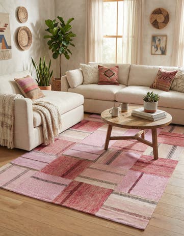 5' x 8' Hand Woven Kilim Patchwork Wool Rug