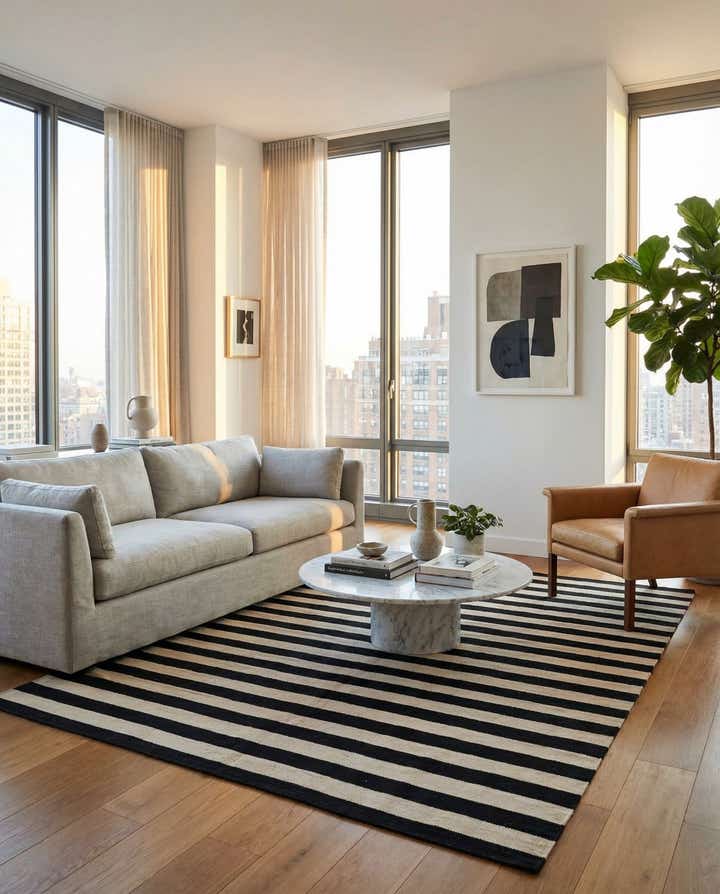 5' 6 x 7' 8 Hand Woven Kilim Modern Wool Rug