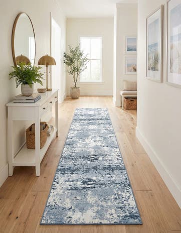 Vintage Blue Aurora Runner Rug